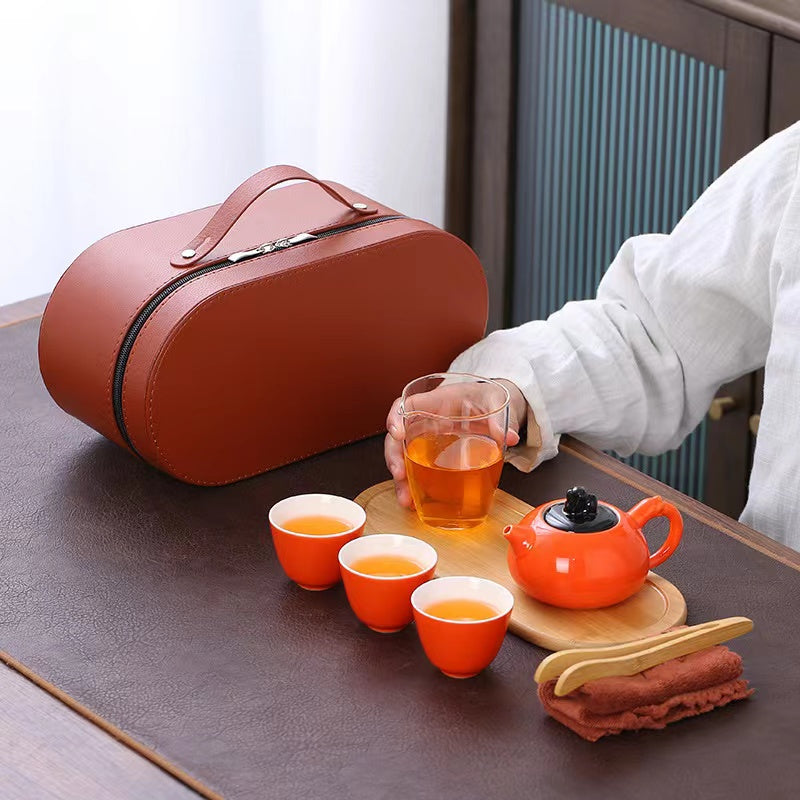 Persimmon-shaped Quick Cup Kung Fu Tea Set High-grade Ceramic Tea Set