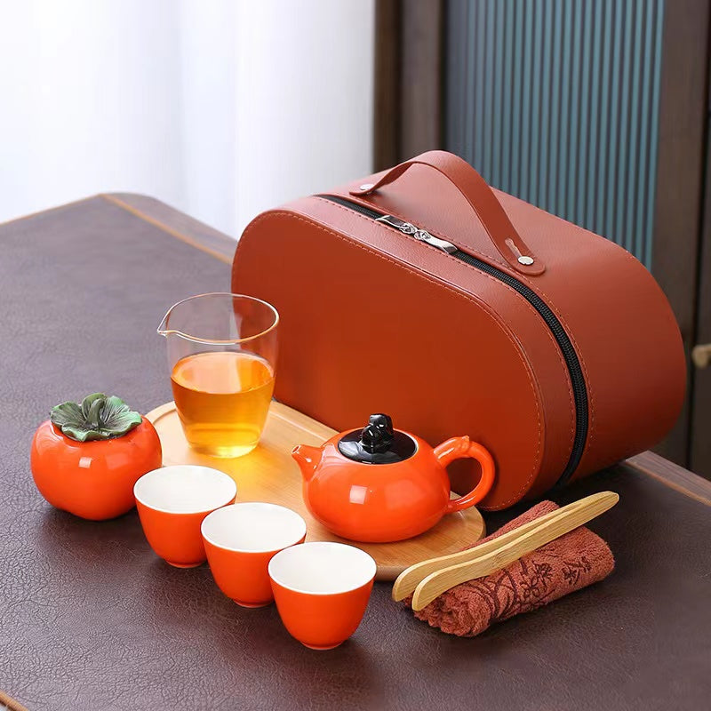 Persimmon-shaped Quick Cup Kung Fu Tea Set High-grade Ceramic Tea Set