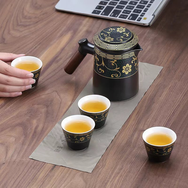 Outdoor Travel Tea Set Portable Kung Fu Tea Set Ceramic Quick Cup Portable Tea Set