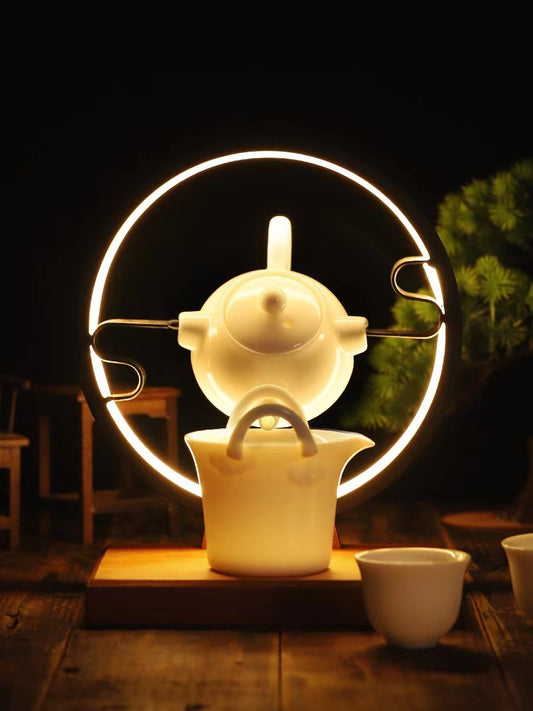 Semi-automatic light tea set creative suet jade teapot tea set