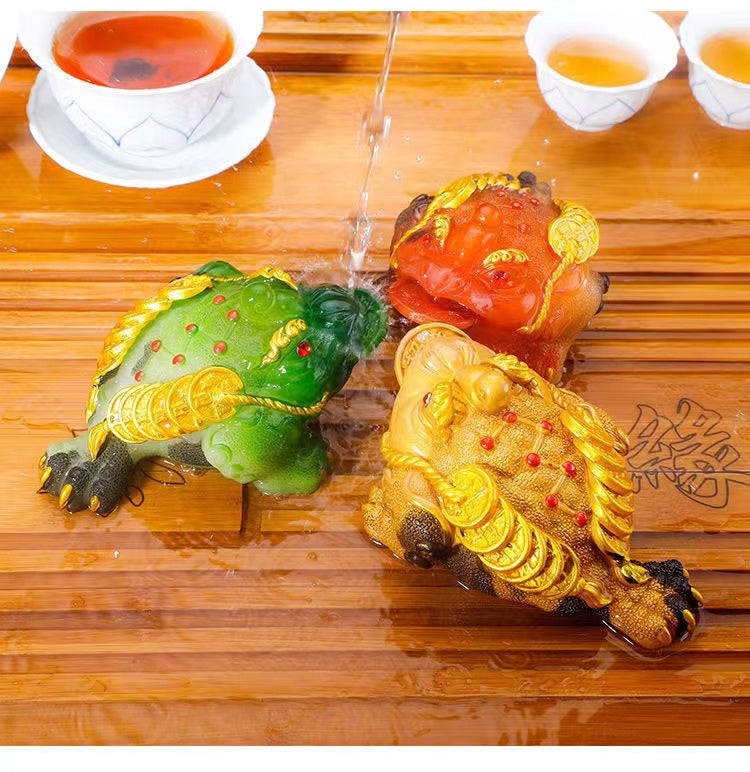 Jinchan color-changing tea pet decoration Zen tea set