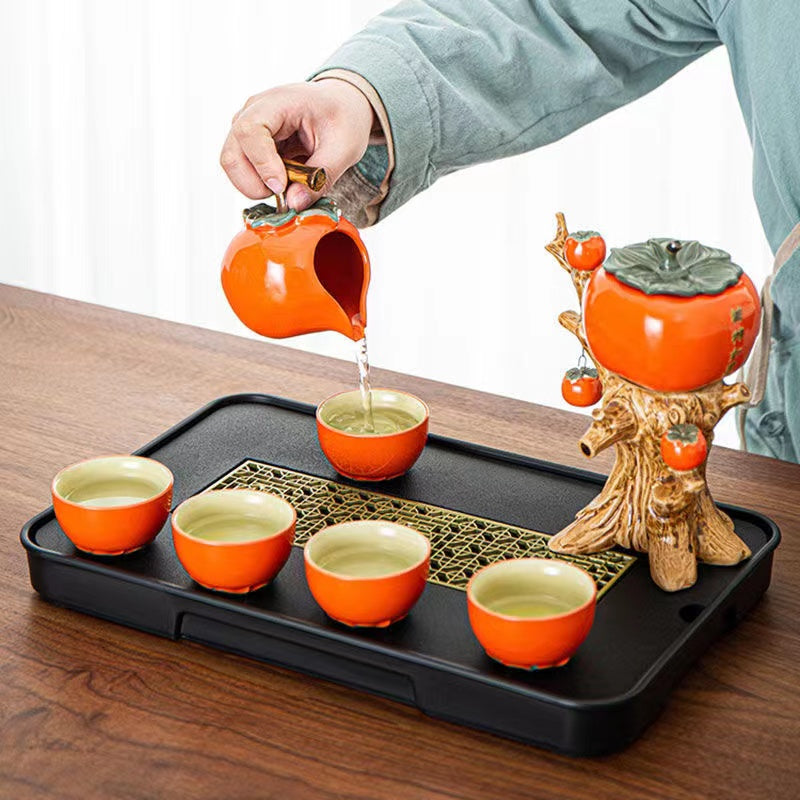 Everything goes well means persimmon automatic tea set lazy tea maker high-end teapot teacup