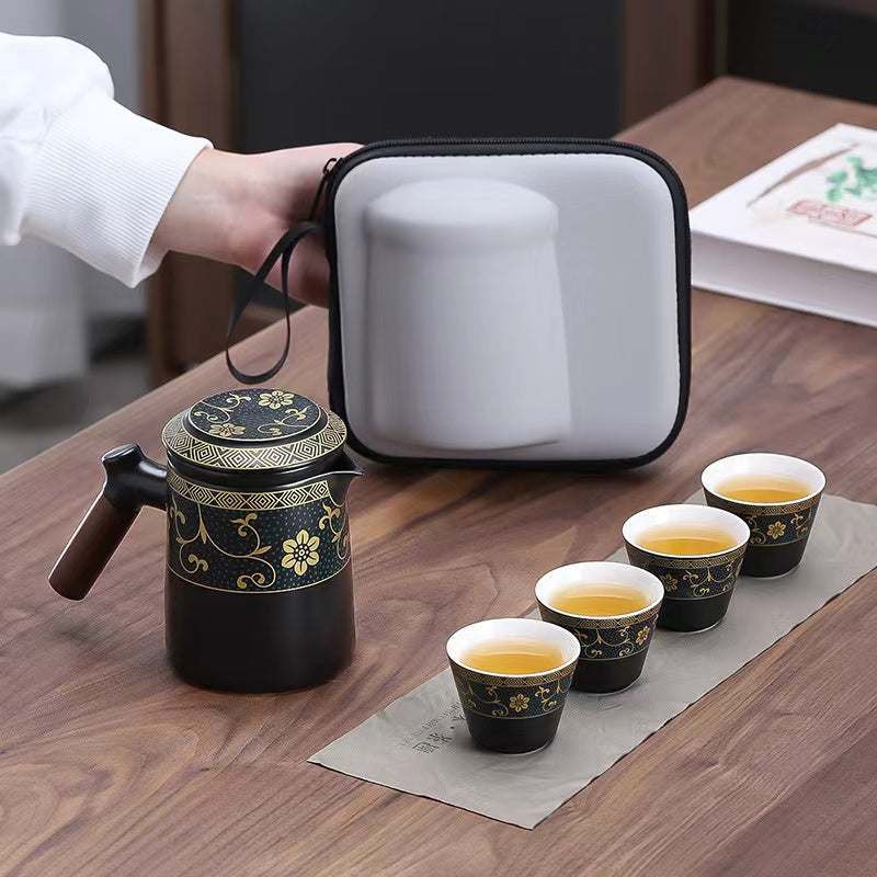 Outdoor Travel Tea Set Portable Kung Fu Tea Set Ceramic Quick Cup Portable Tea Set