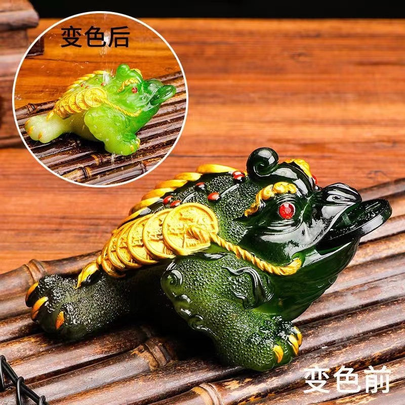 Jinchan color-changing tea pet decoration Zen tea set