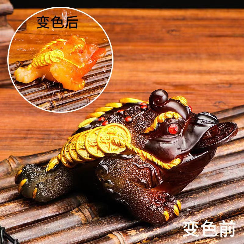 Jinchan color-changing tea pet decoration Zen tea set