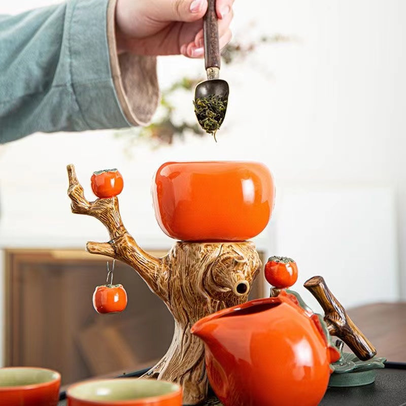 Everything goes well means persimmon automatic tea set lazy tea maker high-end teapot teacup